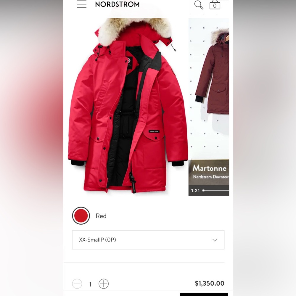 Women’s red Canada goose jacket